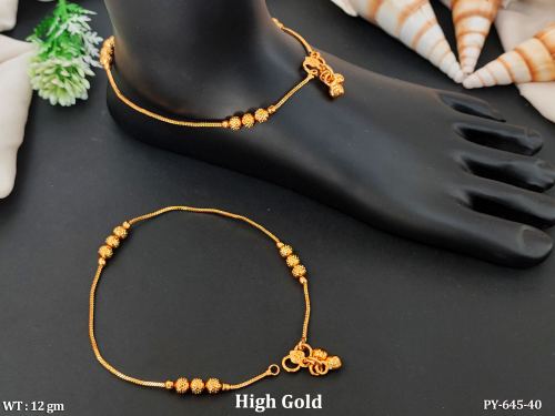 High Gold Designer Beads Anklet for Women 