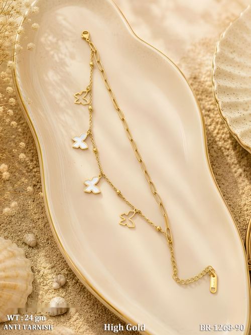 Western Butterfly Bracelets Set of 3 in White, photo 3 of 3