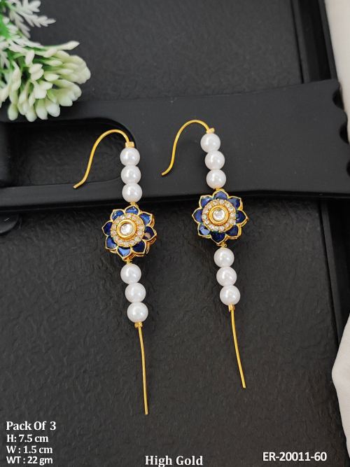 Floral Ear Climber Earrings with Pearls, photo 2 of 3