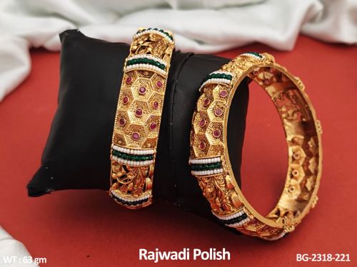 Classic Bangles in Rajwadi Finish Set of 2