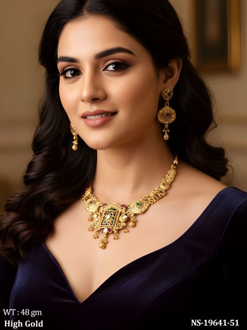 South Indian Stone-Studded Necklace Set