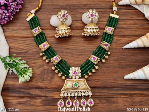 Traditional Necklace Set in Rajwadi Finish for Women