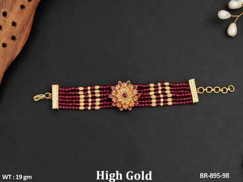 Graceful Stone-Studded Bracelet for Women in Ruby, photo 3 of 8