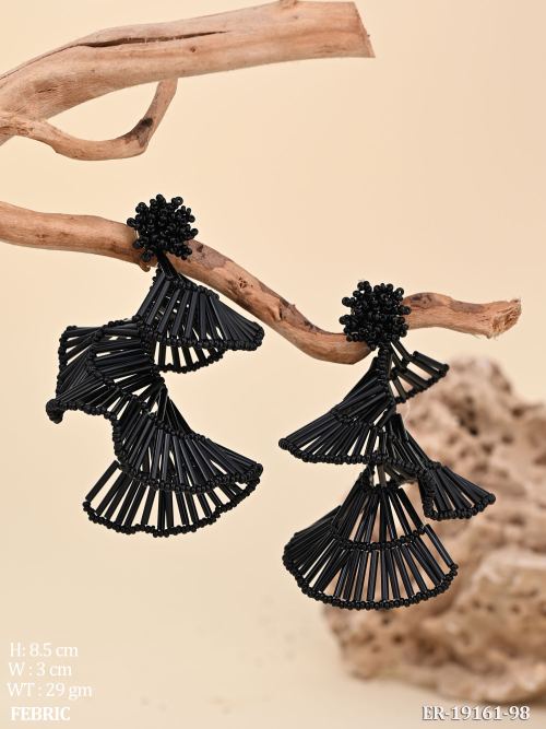 Western Tassel Earrings with Stone Work