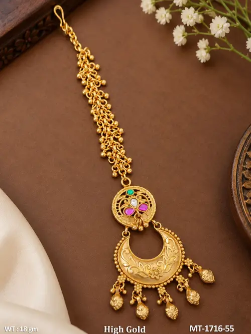 Antique Floral Tikka with Stone Work, photo 2 of 2