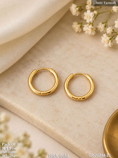 Round Hoop Earrings for Women, photo 2 of 2