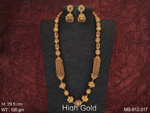 Fancy Style High Gold Polish Party wear Designer Long Mala Set