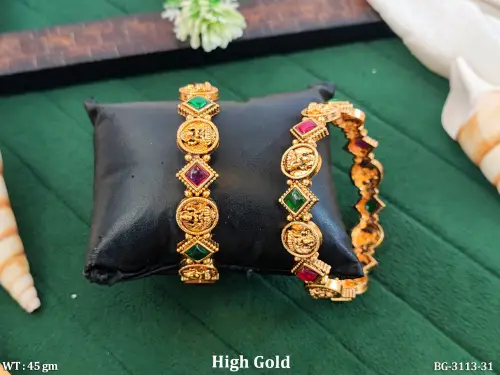 Premium Temple Style Coin Bangles for Women