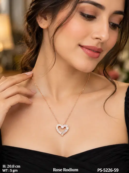 Elegant American Diamond Heart Pendant