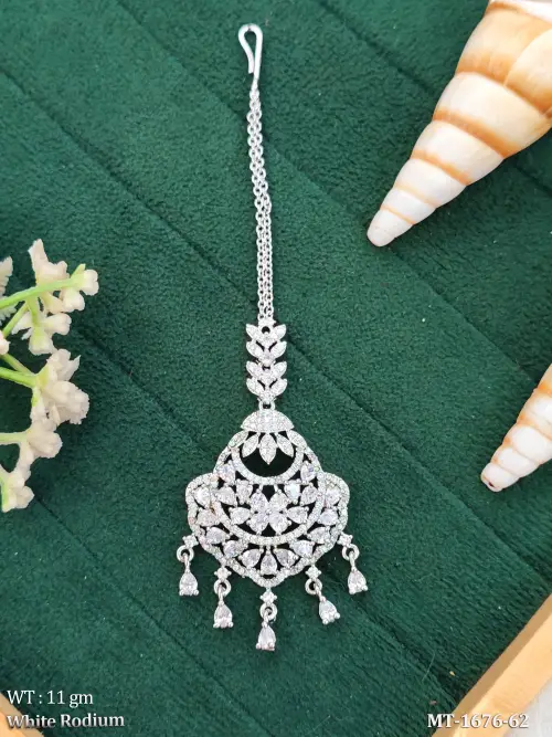 Designer American Diamond Maang Tikka for Women