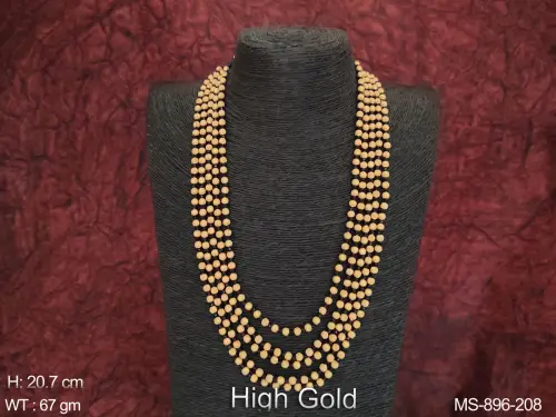 Party wear Fancy Style High Gold Polish Designer Beaded Mala Set
