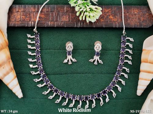 White Finish AD Jewellery Set for Women