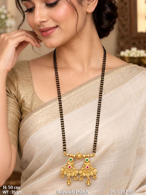 Elegant Rajwadi Gold Full Stone Pendant