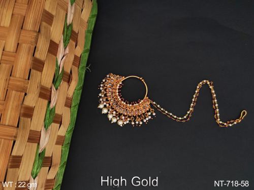 Classic Antique Pearl Nath Nose Ring