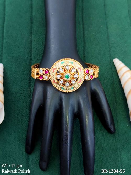 Antique Finish Rajwadi Party Wear Bracelet