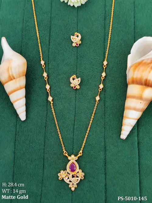 Designer Kemp Pendant Set with Earrings for Women