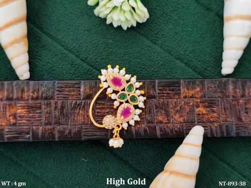Temple Style Antique Nath Fancy Designer Nose Ring