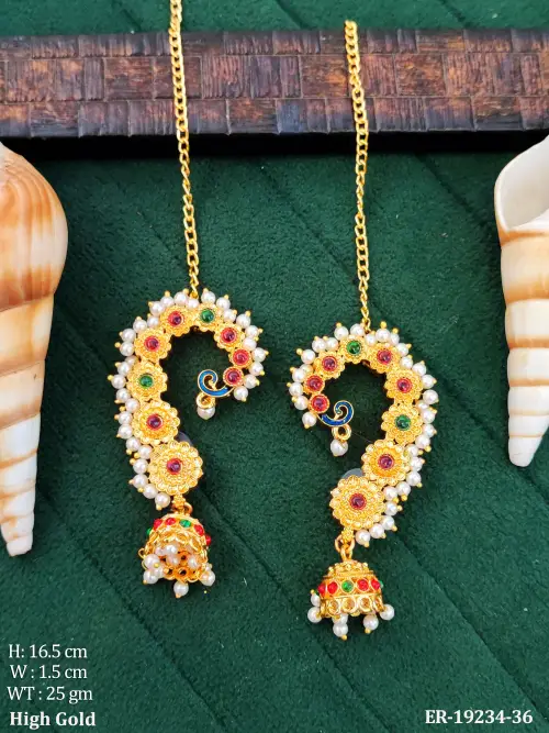 Pearl Floral Jhumka Earrings