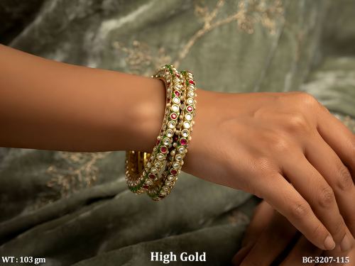 Designer Full Stone Kundan Bangles for Women