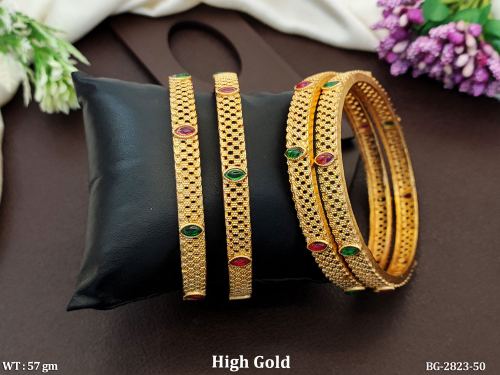 Classic Antique Bangles with Stone Work Set of 4