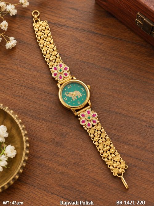 Antique Rajwadi Polish Designer Bracelet Watch