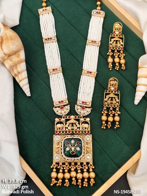 Royal Stone-Studded Necklace Set in Rajwadi Finish, photo 2 of 3