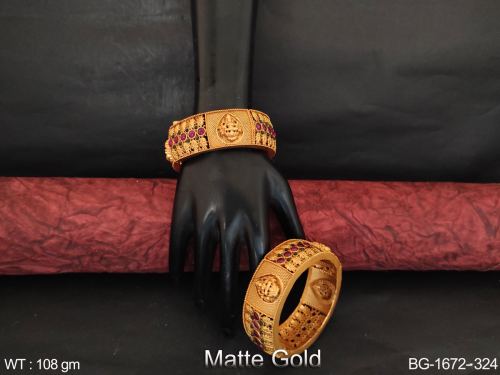 South Indian Lakshmi Bangles Set of 2, photo 3 of 4