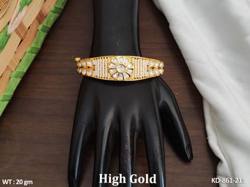Party Wear Kundan Kada for Women in White, photo 2 of 3