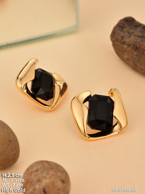 Stone-Studded Minimal Stud Earrings for Women