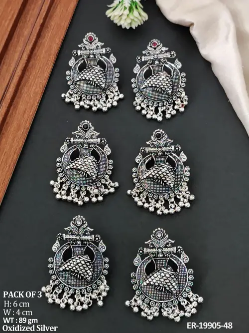 Ethnic Peacock Earrings with Stone Work