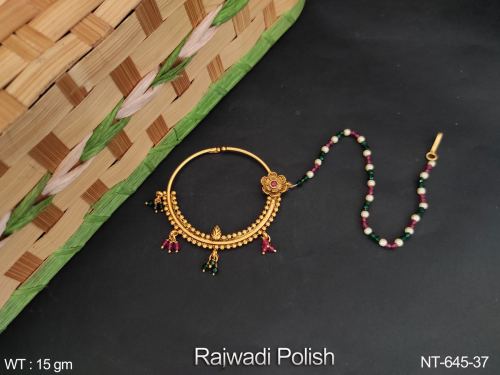South Indian Nath with Pearls in Ruby Green, photo 4 of 4