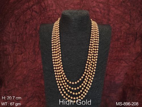 Party wear Fancy Style High Gold Polish Designer Beaded Mala Set