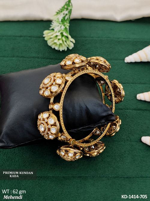 Premium Kundan Mehendi Kada Traditional Wedding Jewelry  