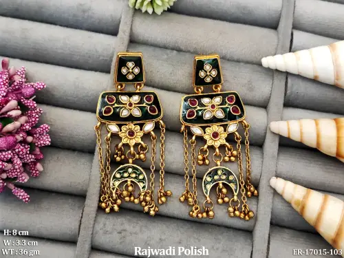 Party Wear Kemp Earrings with Stone Work