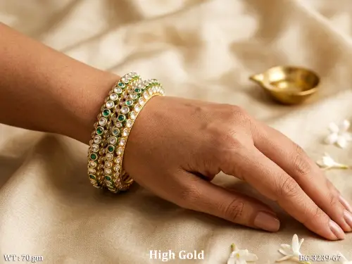 Premium Fancy Designer Kundan Bangle Set for Women