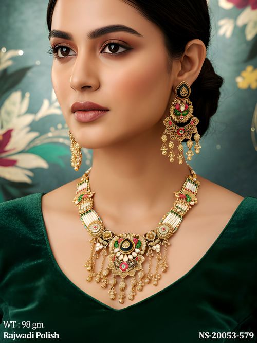 Royal Necklace Set in Rajwadi Finish for Women