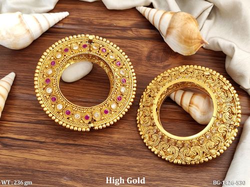 Kemp Peacock Bangles with Stone Work Set of 2