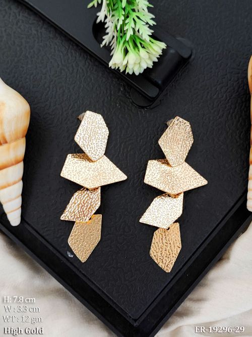 Party Wear Statement Earrings with Stone Work, photo 2 of 2