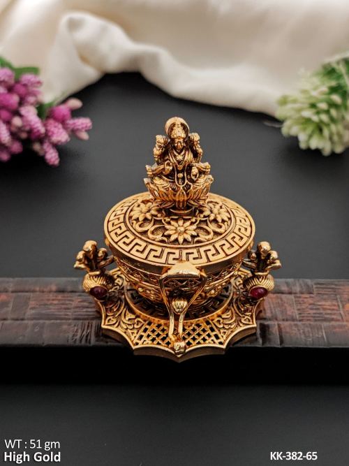 Temple Design High Gold Polish Fancy stye Sindoor Box   