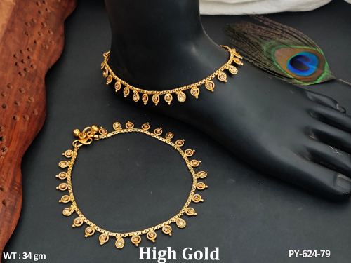 Antique Jewellery High Gold Polish Fancy Style Payal    
