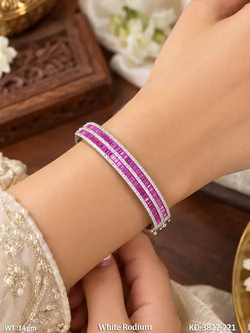 Classic Party Wear White Finish Kada for Women