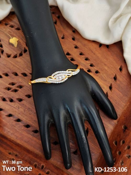 Party Wear Two-Tone Finish Kada Bracelet for Women