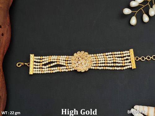 Antique Stone-Studded Bracelet in Transparent Yellow, photo 6 of 6