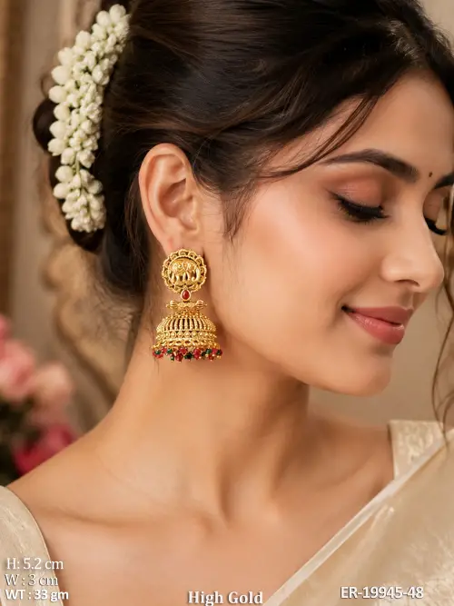 Elephant Stone-Studded Jhumka Earrings for Women