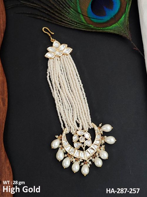 Traditional High Gold Polish Fancy Designer Hair Accessories Pasa 