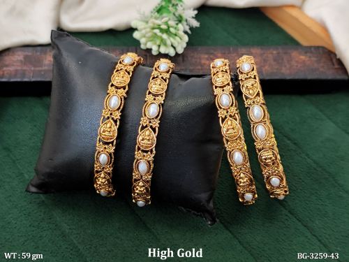 Temple Stone-Studded Bangles Set of 4, photo 4 of 4