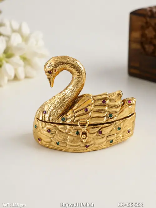 Royal Rajwadi Swan Shaped Sindoor Box