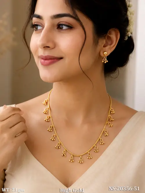 Designer High Gold Lightweight Antique Necklace Set