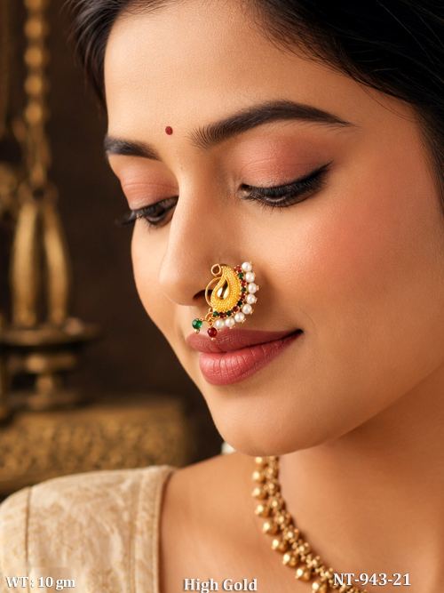 Elegant Stone-Studded Nath, photo 2 of 3