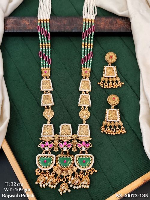 Heritage Necklace Set with Earrings in Rajwadi Finish, photo 2 of 2